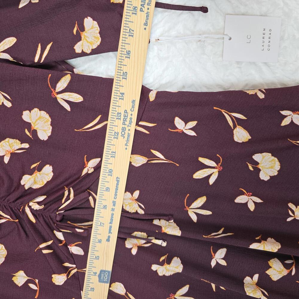 LC Lauren Conrad Floral Drawstring Fit & Flare Dress - Medium - Picture 7 of 9